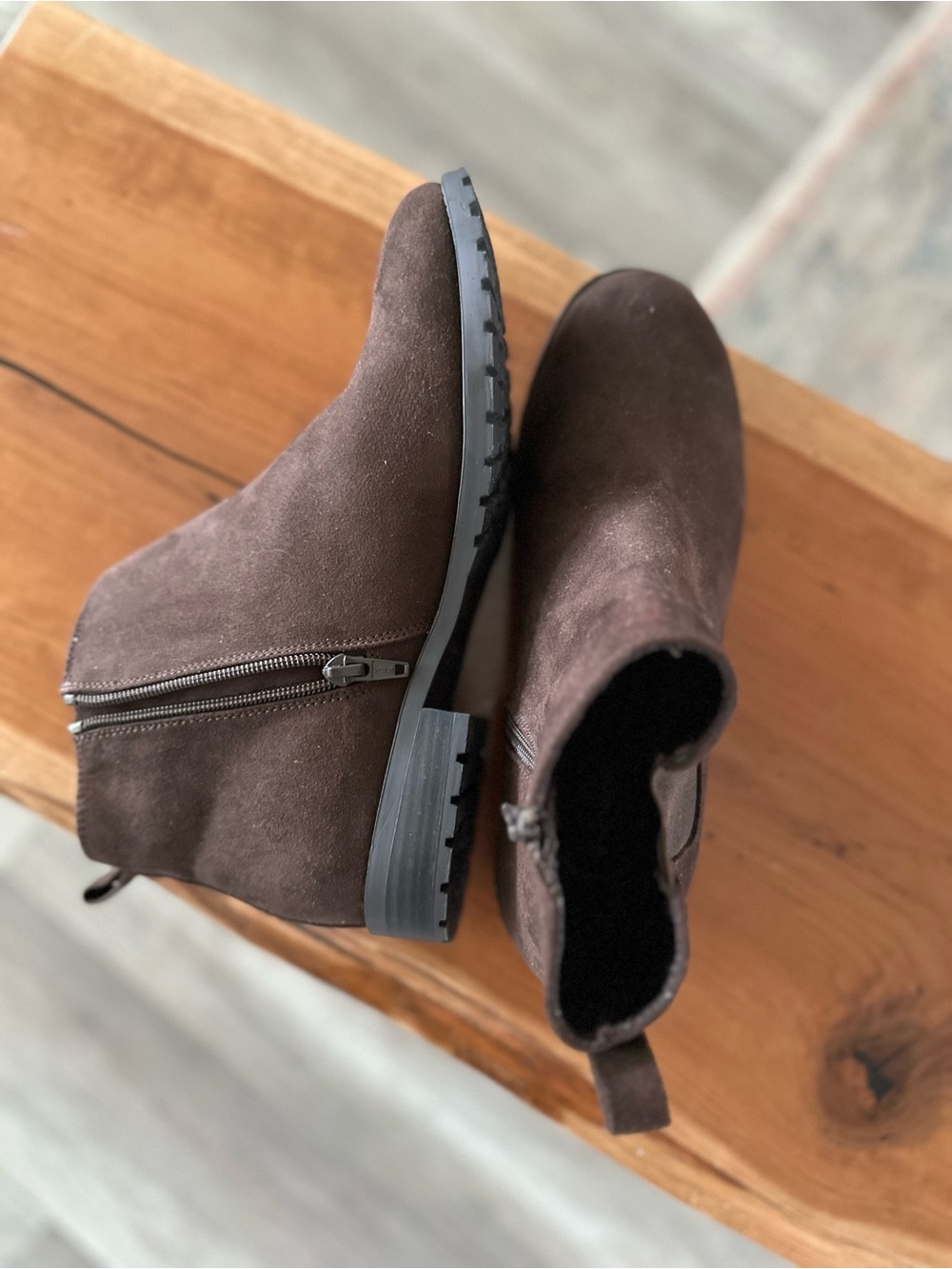 Sonoma Brown Suede Ankle Booties - Picture 2 of 4